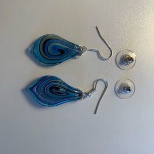 Stunning swirled agate pierced earrings.